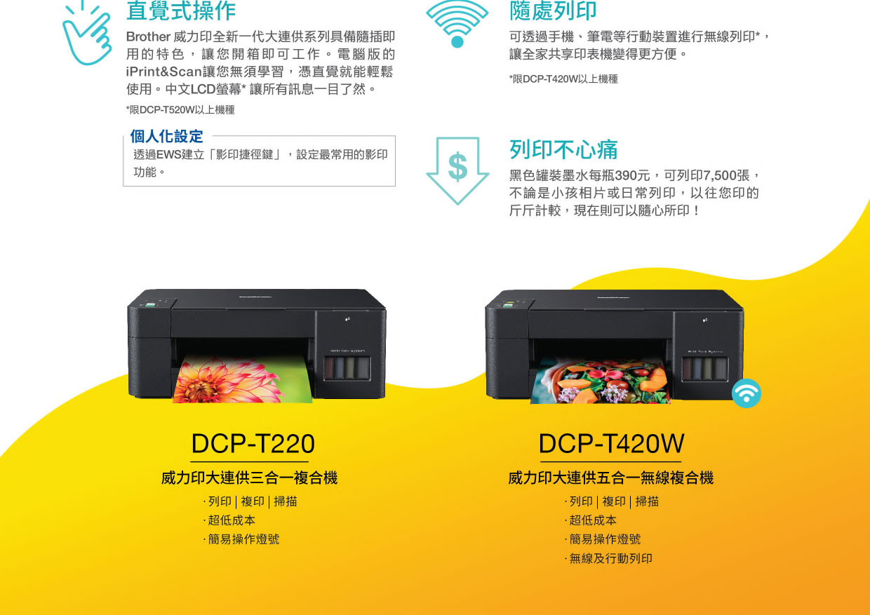 BROTHER Mini19HT威力印DCP-T820DW