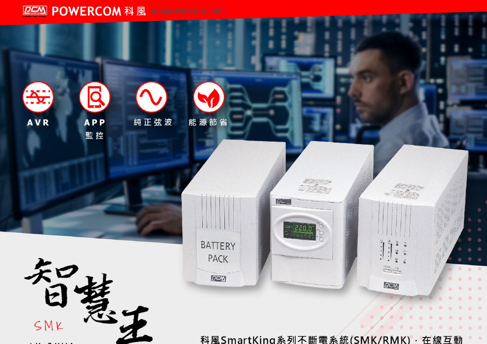 POWERCOM 在線互動式 智慧王系列 3000VA 110V ( SMK-3000A )