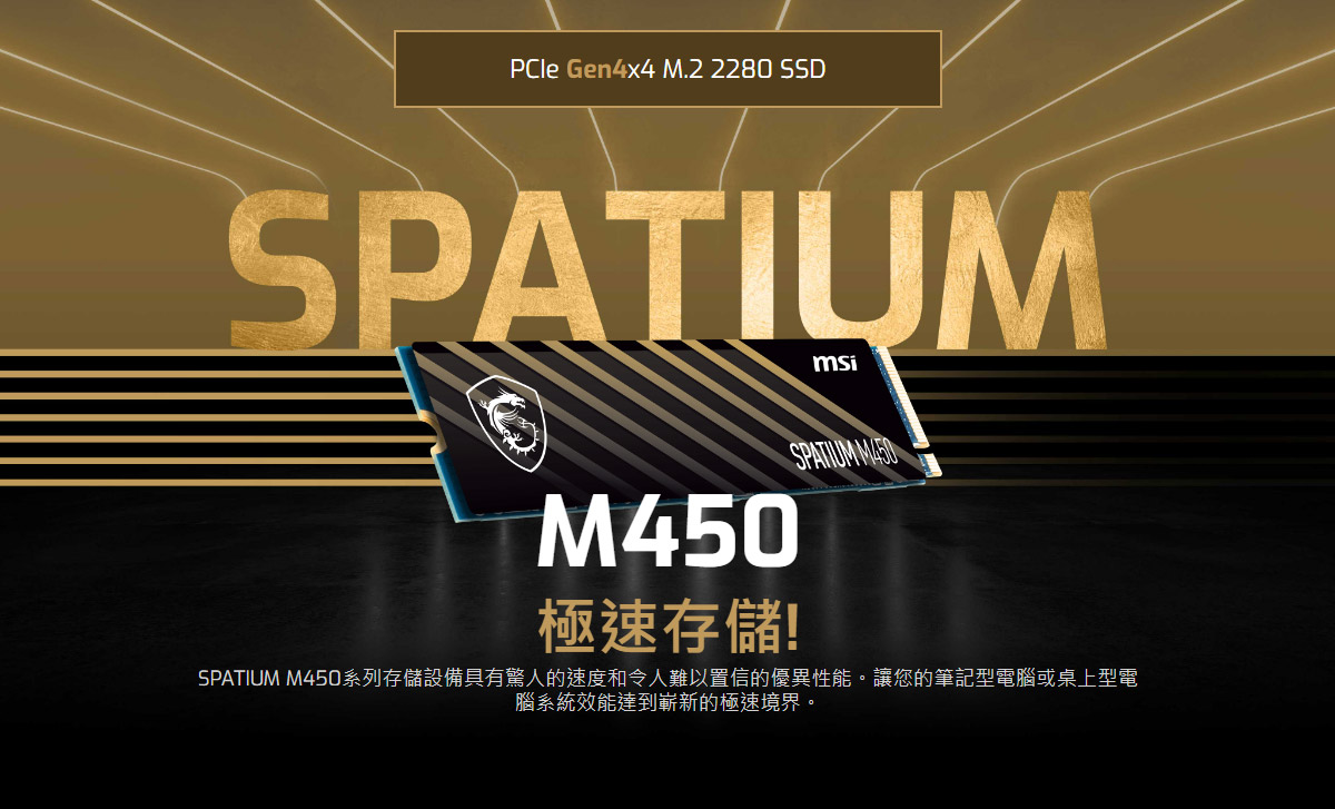 MSI SPATIUM M450 PCIe 4.0 NVMe M.2 1TB