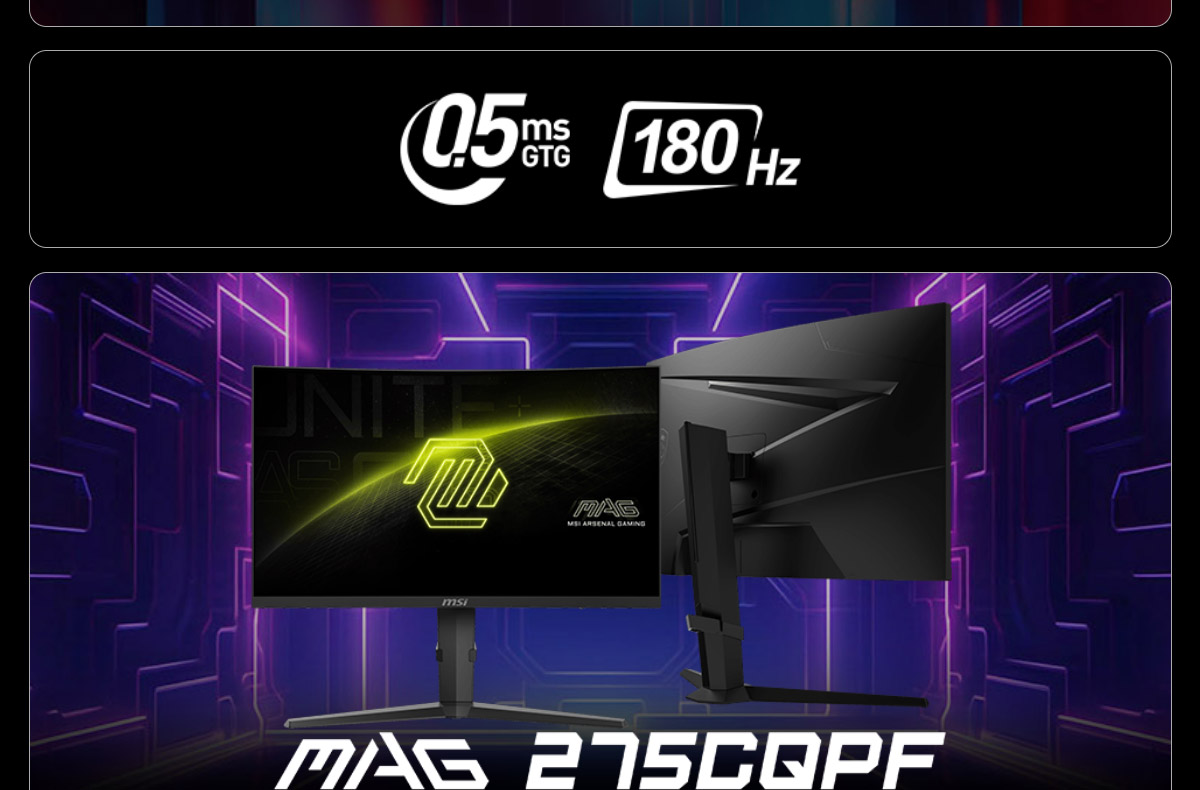 MSI MAG 275CQPF HDR曲面電競螢幕 (27型/2K/180hz/0.5ms/VA/HDMI