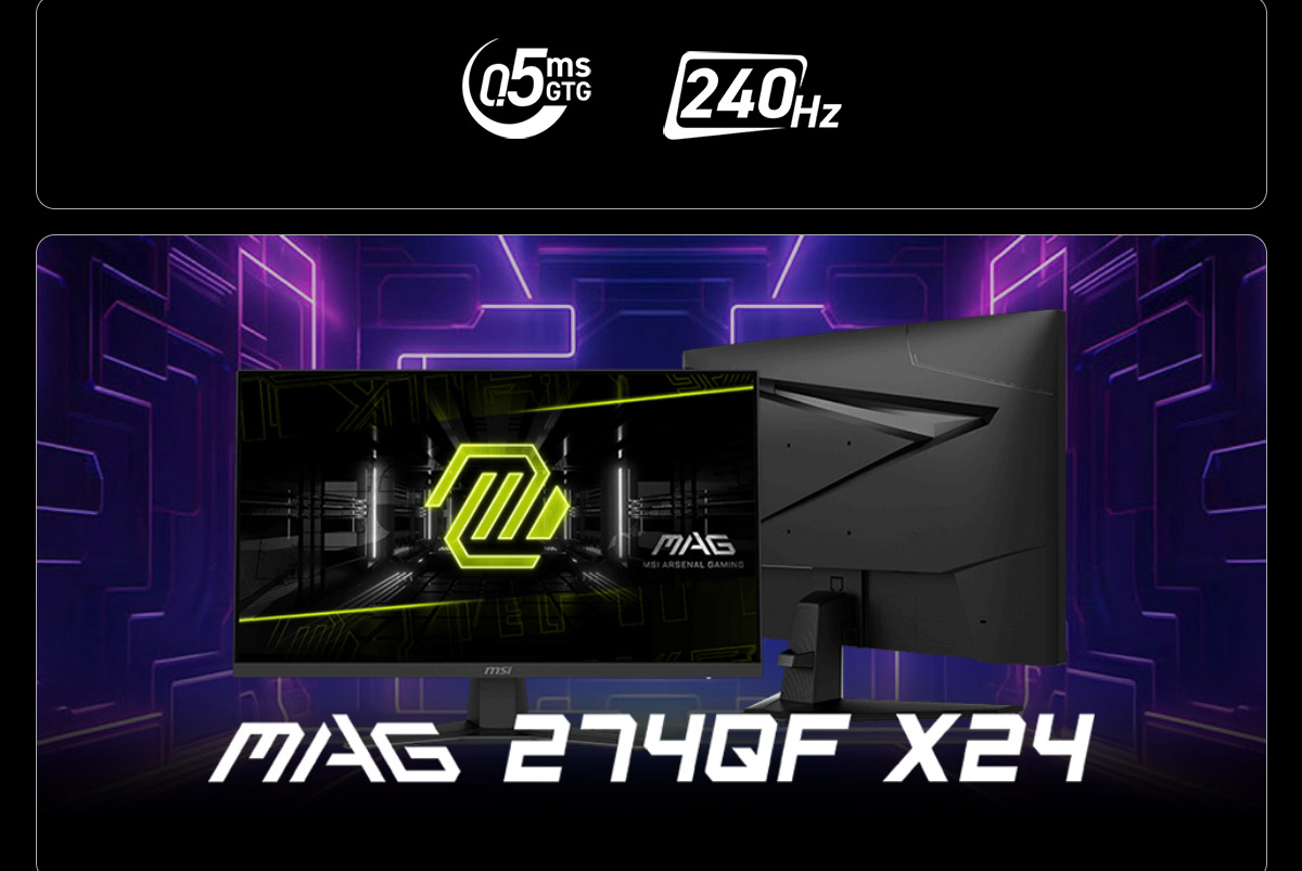 MSI MAG 274QF X24 平面電競螢幕 (27型/WQHD/HDR/240Hz/0.5ms/IPS)