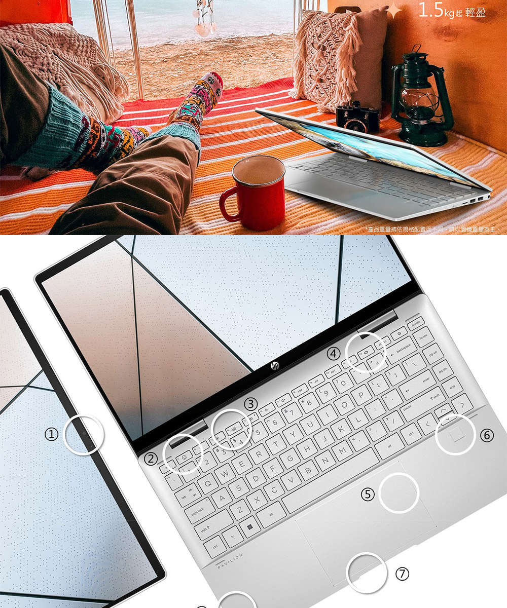 HP Pav x360 14-ek2093TU冰曜銀 ( B98J1PA )