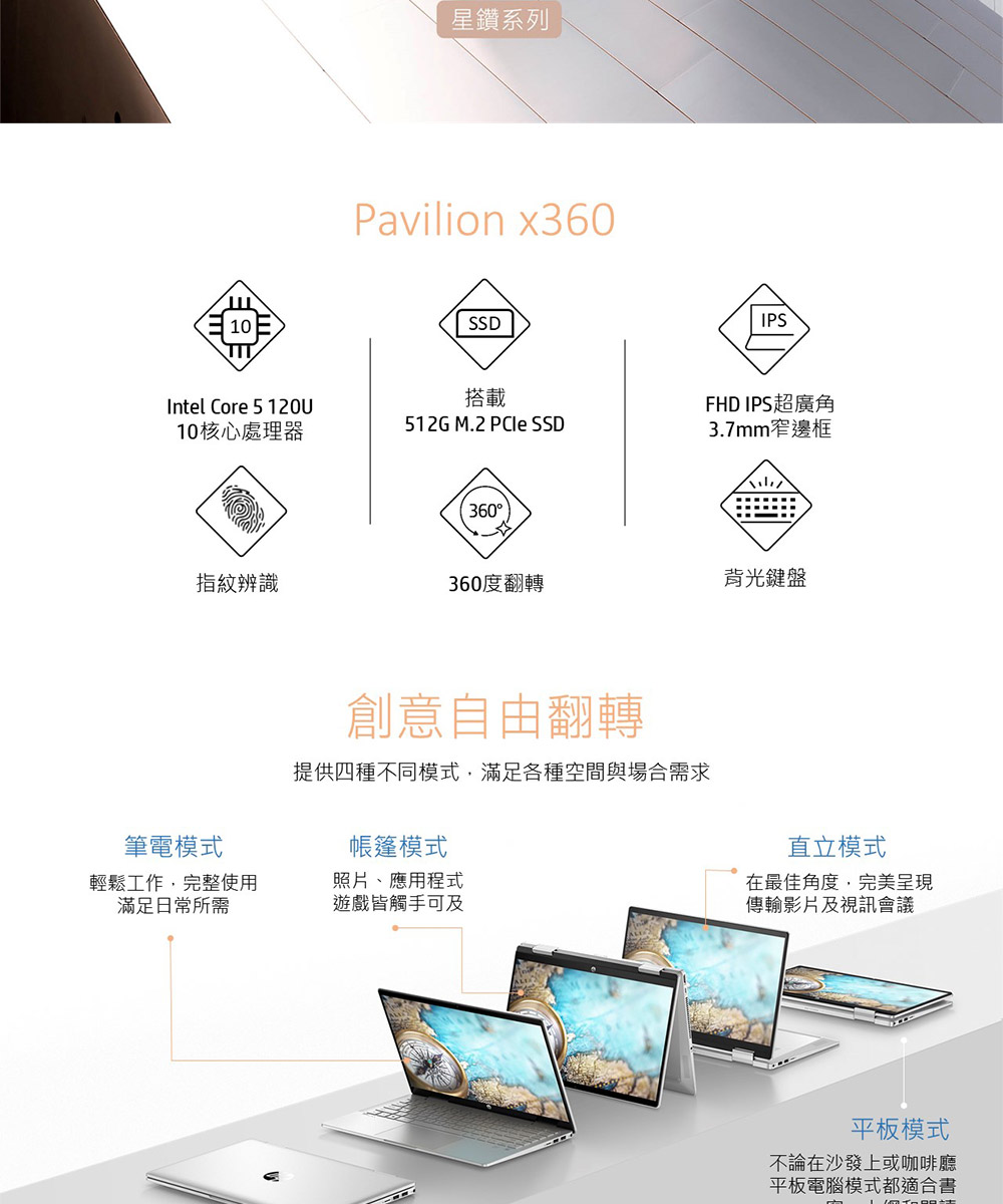 HP Pav x360 14-ek2093TU冰曜銀 ( B98J1PA )
