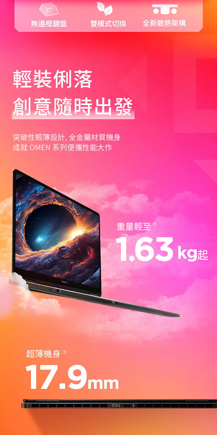 HP OMEN Transcend 14-fb0096TX幻影白 ( 9V7A9PA )