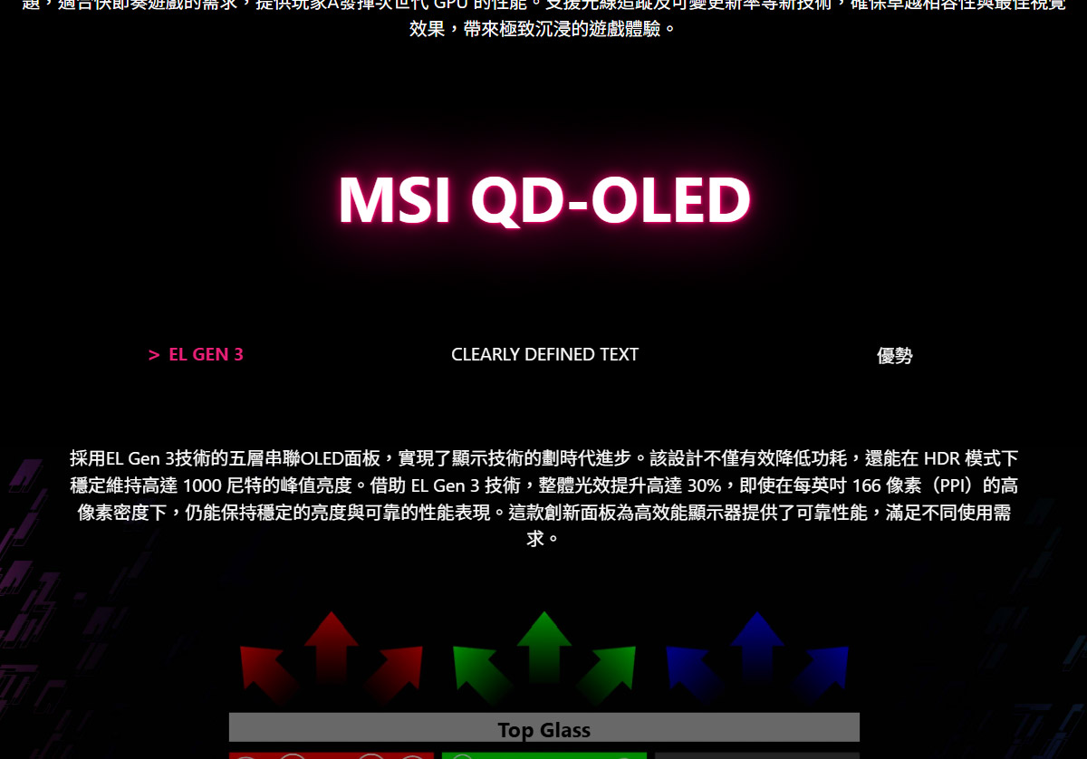 MSI MPG 272URX QD-OLED 平面電競螢幕 (27型/UHD/HDR/240Hz/0.03ms/OLED)