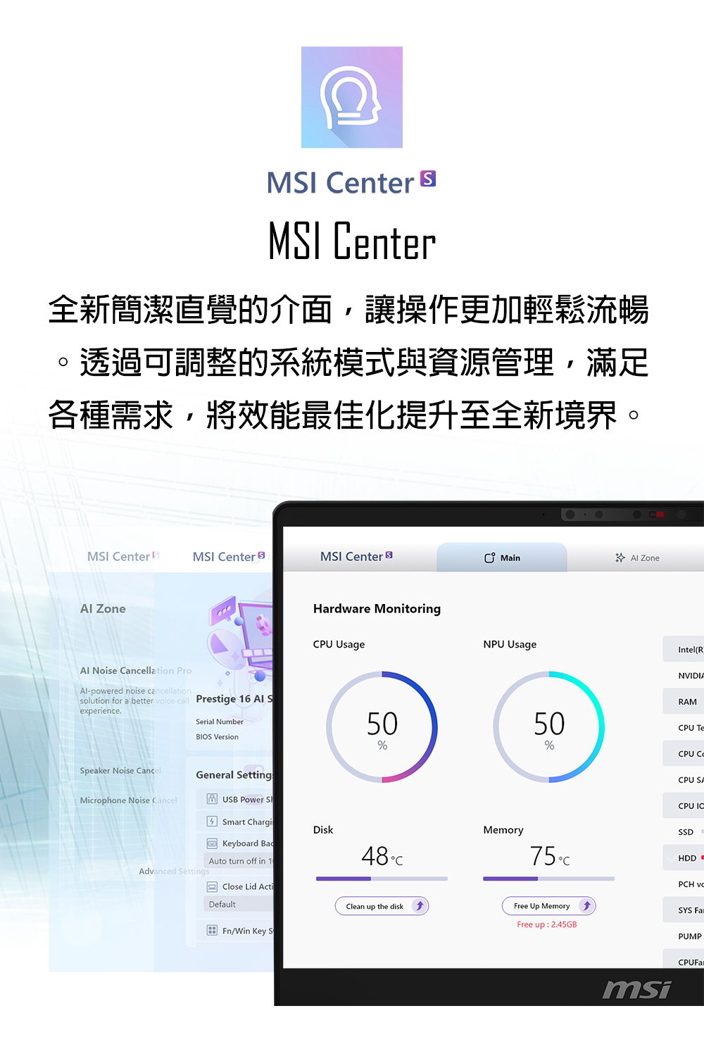 MSI Venture 14 AI A1MG-GGU7155H16GXXDX1