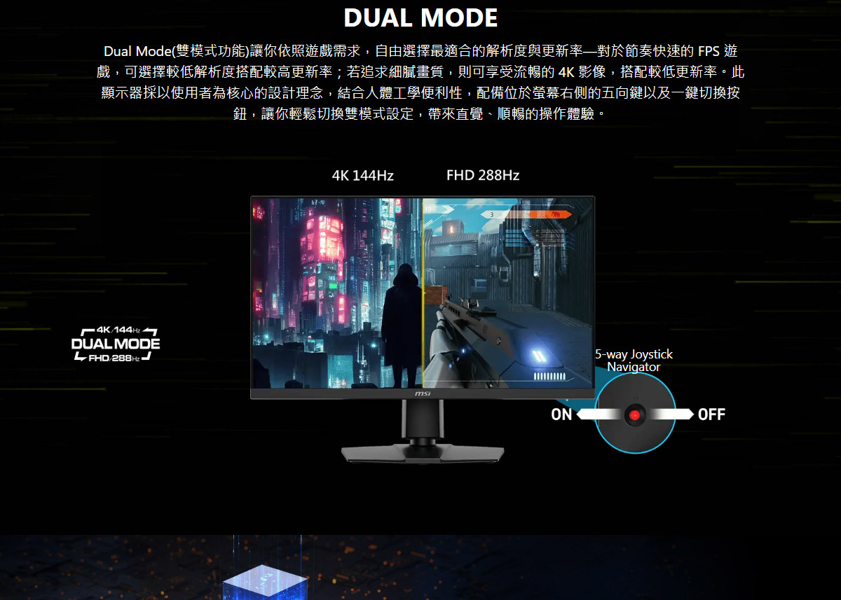 MSI MAG 275UPD E14 平面電競螢幕 (27型/4K/HDR/144Hz/1ms/IPS/HDMI)