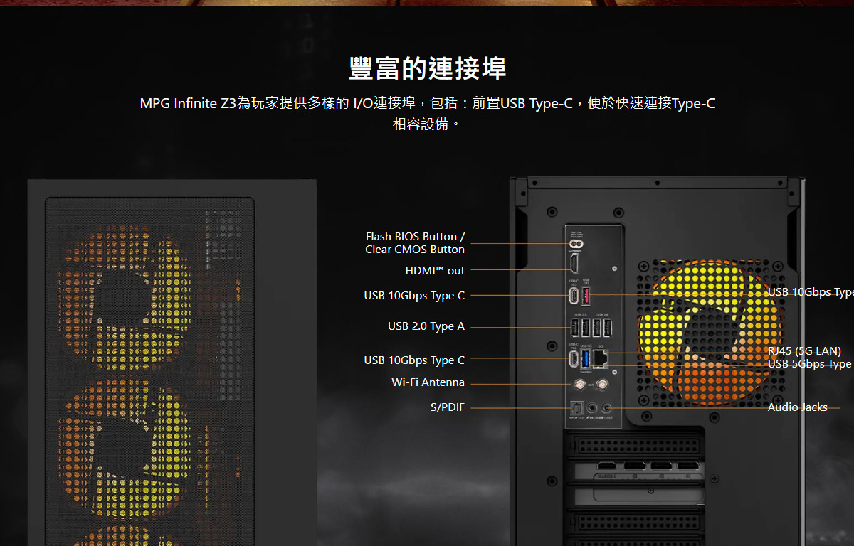 MSI MPG Infinite Z3 9NVVR7-448TW (Ryzen 7 9800X3D,4.7GHz)