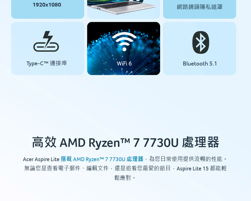 ACER Aspire Lite系列:AL15-42P-R8FW(銀) ( NX.DEWTA.001 )