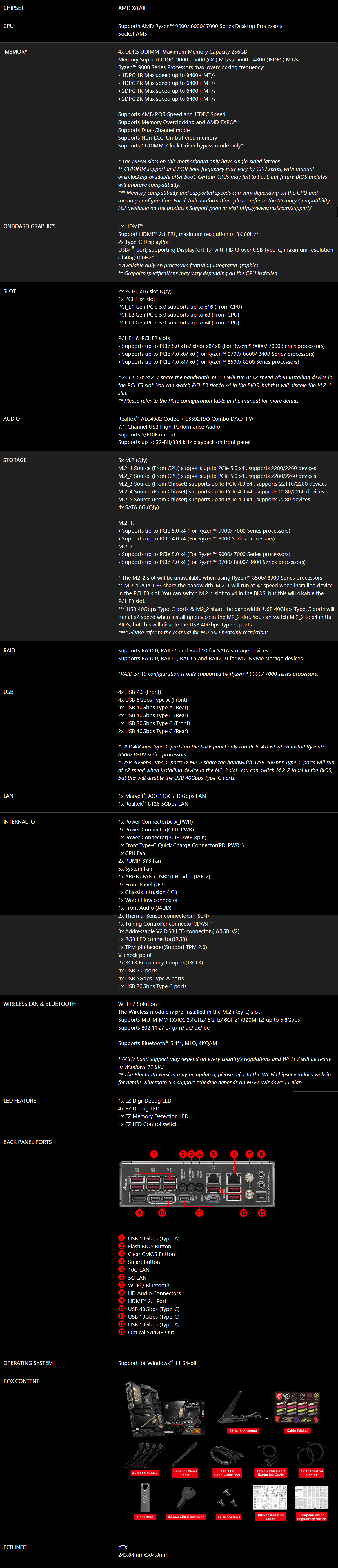 MSI MEG X870E ACE MAX