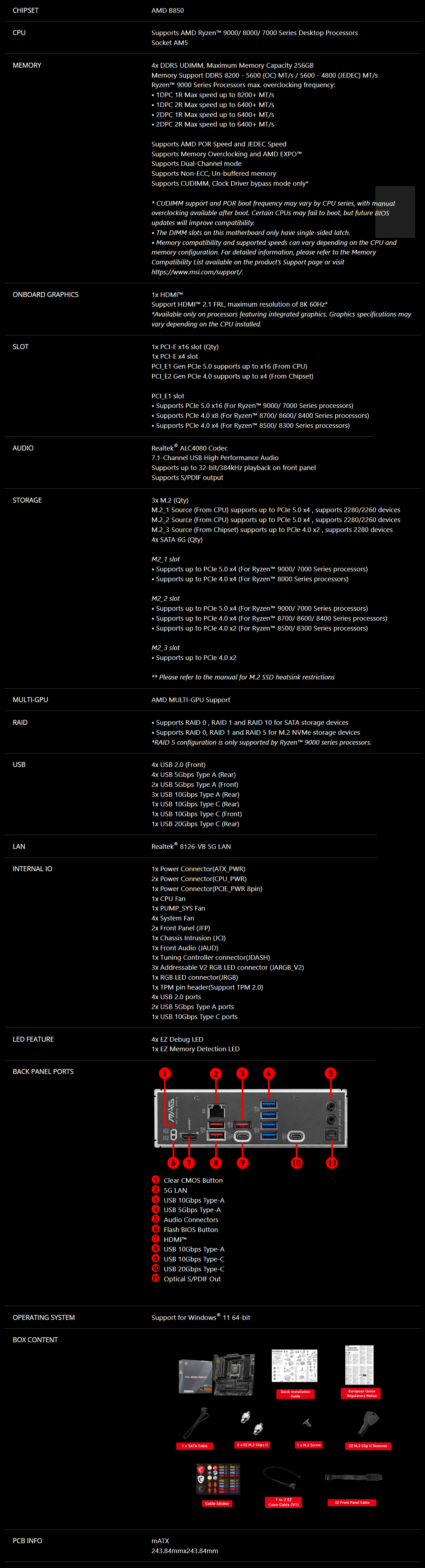MSI MAG B850M MORTAR