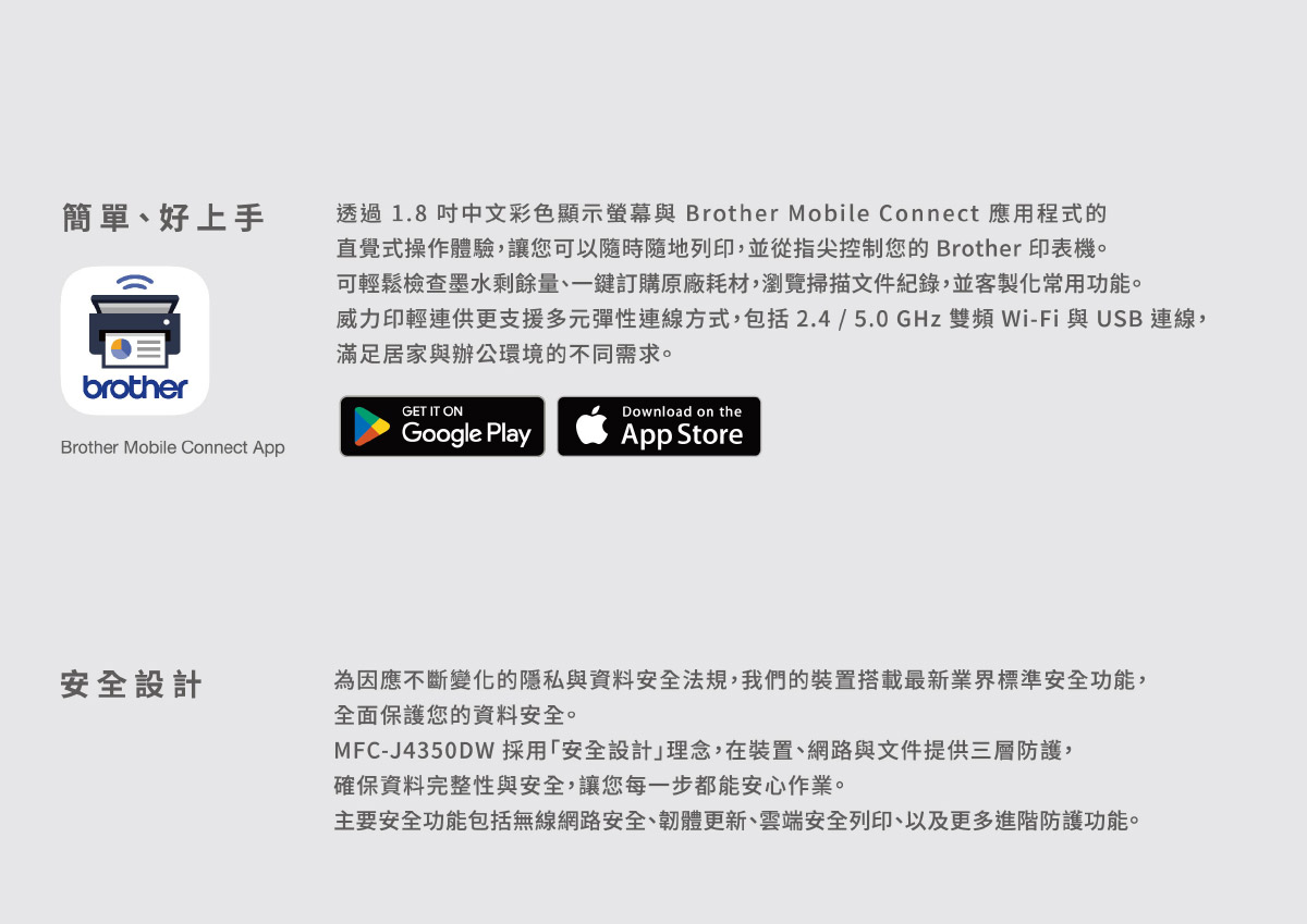 Brother MFC-J4350DW無線噴墨印表