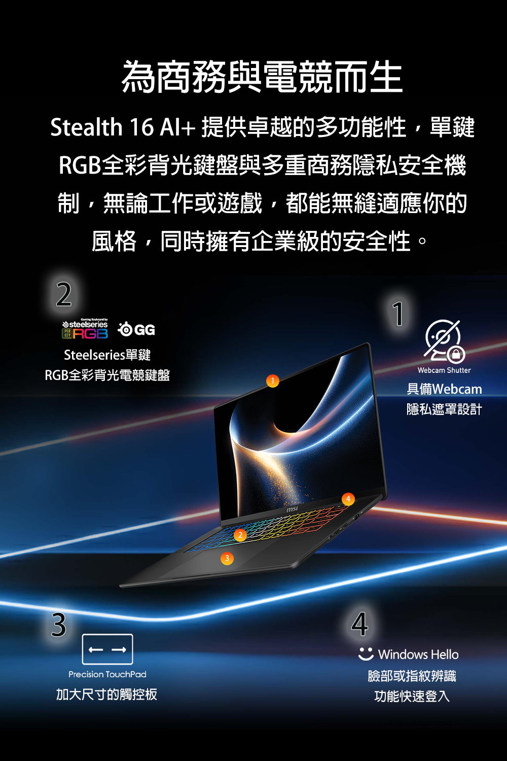 MSI Stealth 16 AI+ B3WI-BBU9386H32GXXDX