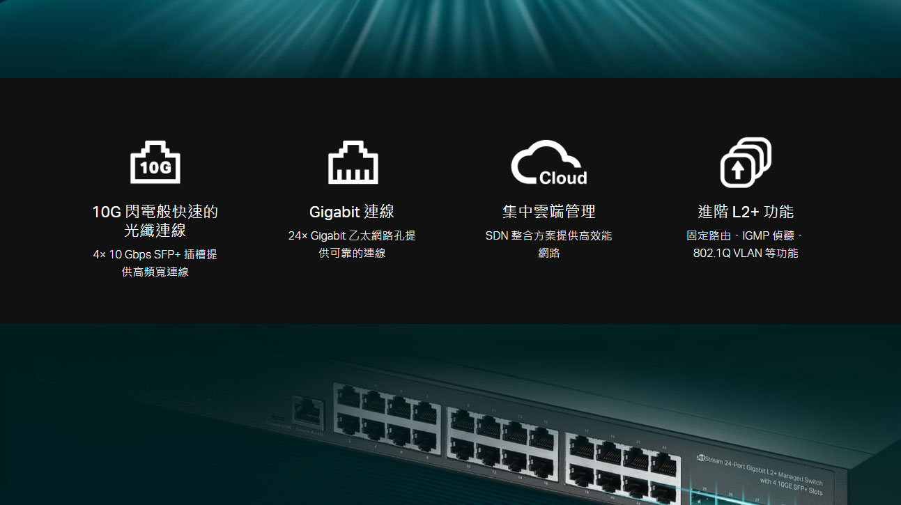 TP-LINK Omada 24埠 Gigabit L2+ 管理型交換器 (含 10GE SFP+ 插槽) ( SG3428X(UN) Ver:1.4 )
