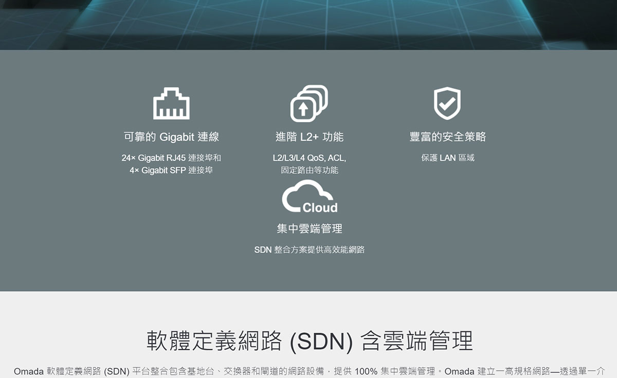 TP-LINK Omada 24 埠 Gigabit L2+ 管理型交換器 (含 4 埠 SFP) ( SG3428(UN) Ver:2.4 )