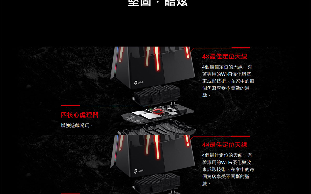 TP-LINK BE9300三頻 Wi-Fi 7 電競路由器 ( Archer GE550(US) Ver:2.0 )