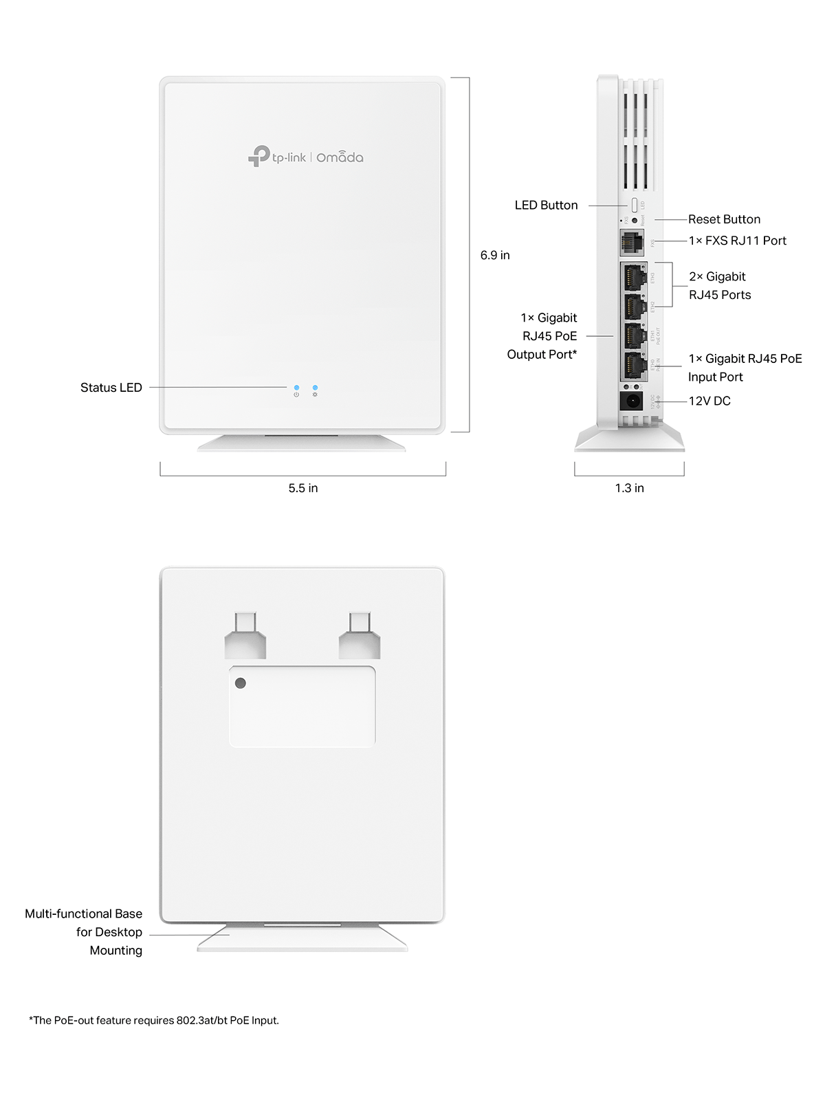 TP-LINK Omada AX3000 桌上型 Wi-Fi 6 無線基地台 ( EAP650-Desktop(US) Ver:1.2 )