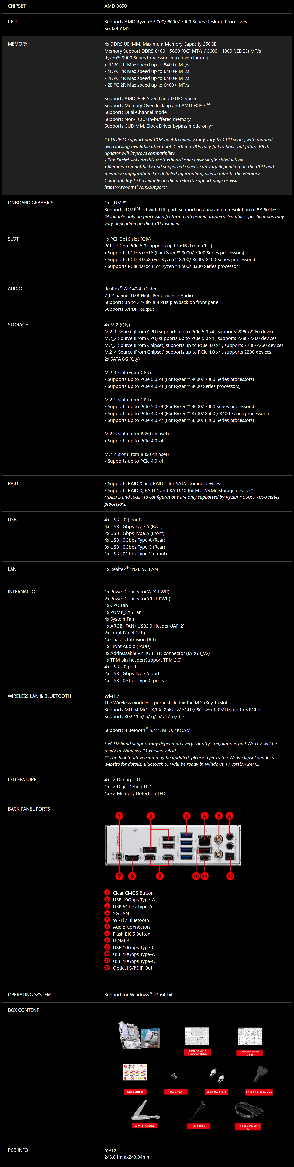 MSI MPG B850M EDGE TI MAX WIFI