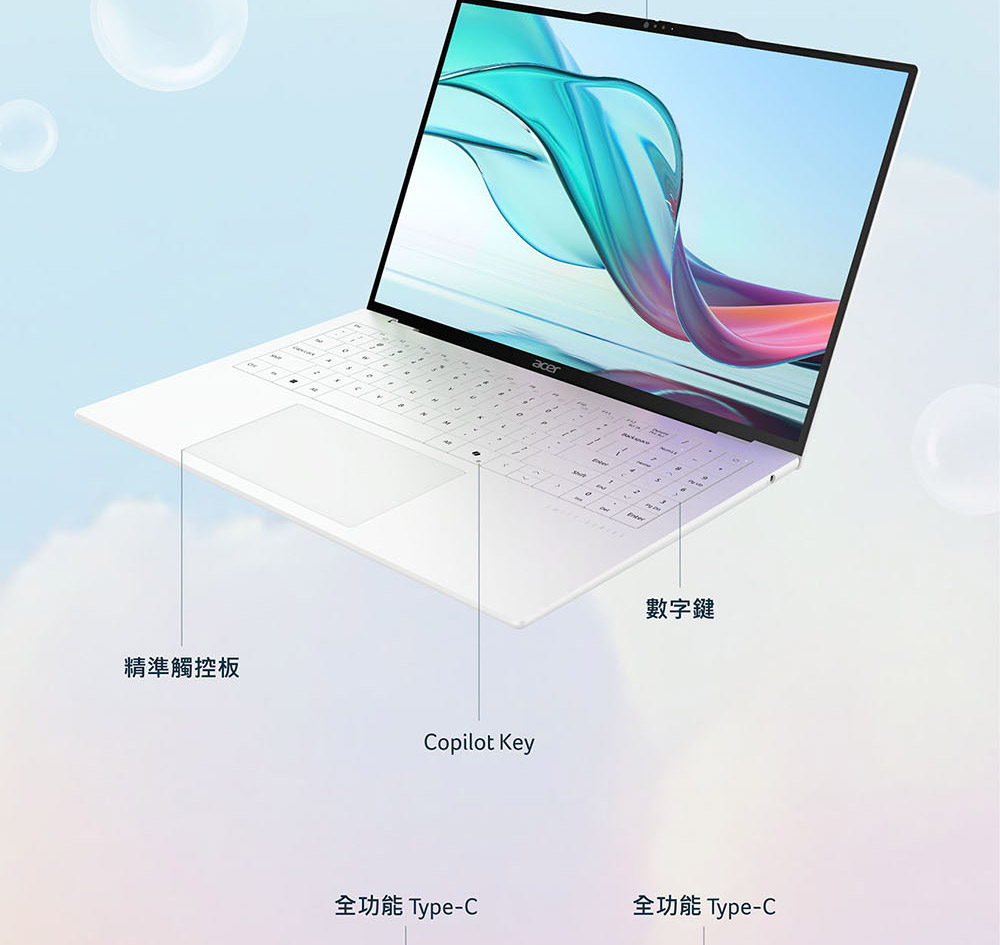 ACER Swift Air系列:SFA16-61M-R8U8(銀) ( UN.DHJTA.001 )